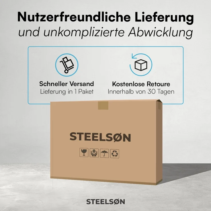 STEELSØN 'Thoria' Mülltonnenbox 1er je 120 Liter, anthrazit, Mülltonnenverkleidung aus Stahl, wetterfest, 102x62x60,5 cm, Müllbox für 1 Tonne – Bild 11