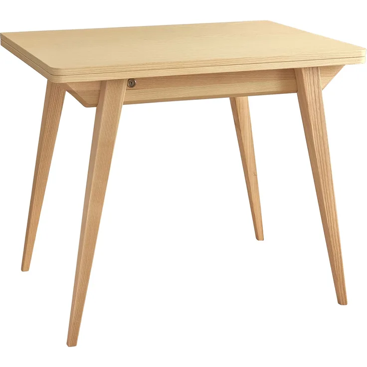 Ragaba rechteckiger ausziehbarer Tisch, MDF & Massives Eschenholz, 90x65 cm, Esche natur, Esche natur