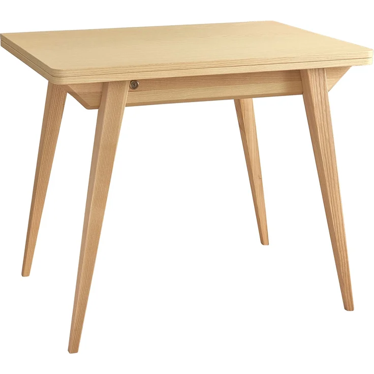 Ragaba rechteckiger ausziehbarer Tisch, MDF & Massives Eschenholz, 90x65 cm, Esche natur, Esche natur – Bild 1