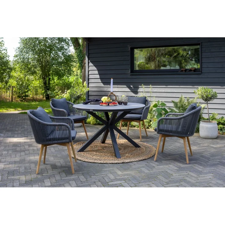 2er Set Diningsessel Solana Rope - inkl. Kissen - dunkelgrau – Bild 6