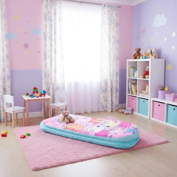 PEPPA PIG Character World and Friends ReadyBed Kids aufblasbares Luftbett und Schlafsack mit Pumpe | Reisematratze für Übernachtungen und Camping oder Zuhause, Rose – Bild 2