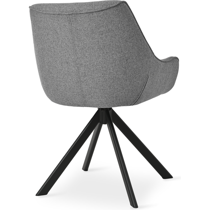 GOEURVANT 1178 Esszimmerstühle 2er-Set mit Armlehnen, 360° Drehbar, Webstoff - Taubengrau – Bild 4