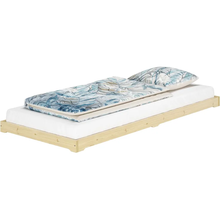 Kleines Unterschiebbett Futon extra niedriges Holzbett 80x 180 cm Fichte Tanne geölt V-60.47-08-180ohne Zubehör