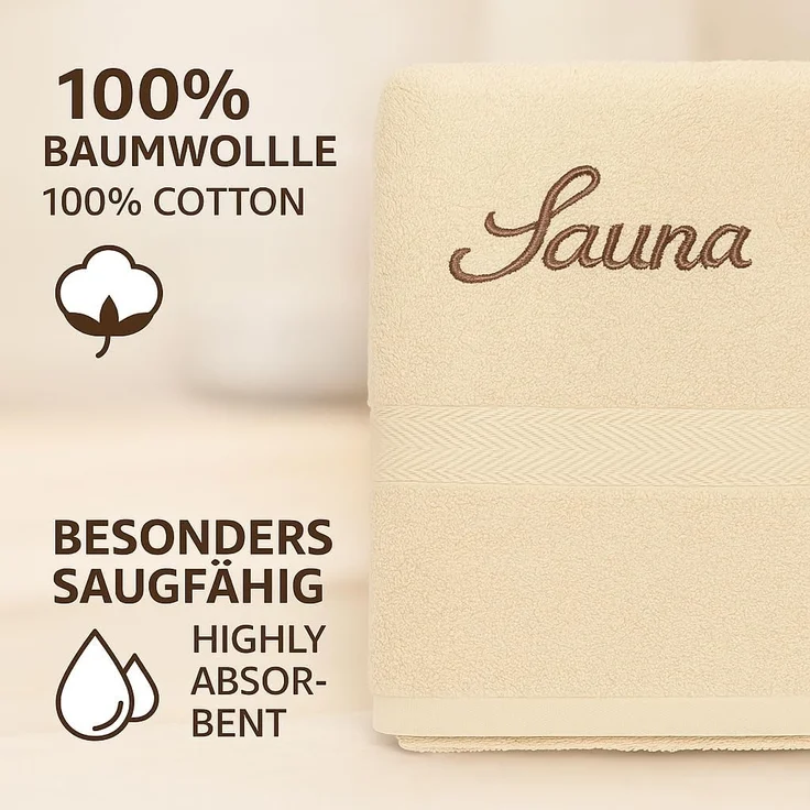 Betz Saunatuch Saunahandtuch Saunatücher France Größe 80x200 cm, 100% Baumwolle (Set, 1-St), extra groß und saugfähig – Bild 4