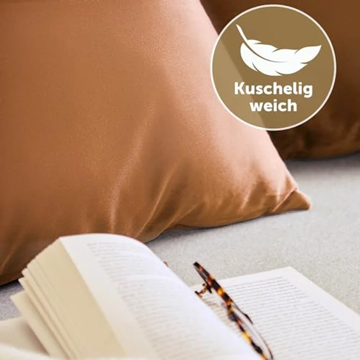 Blumtal Kissenbezug 2er Set - dekorativer Samt Kissenbezug mit verstecktem Reißverschluss, Kissenhülle für Zierkissen, waschbar – Bild 4