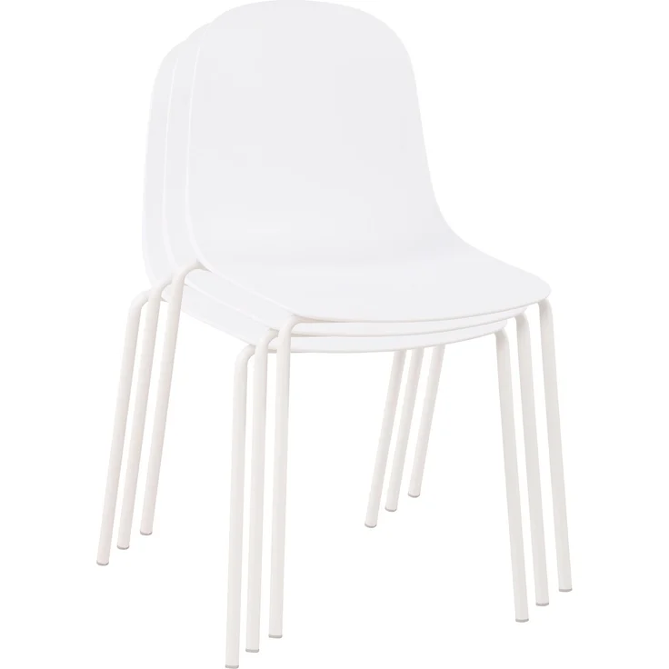 CLP 2er Set Stühle Hardin, stapelbare gartenstühle, wetterfest und UV-beständig,weiß – Bild 4