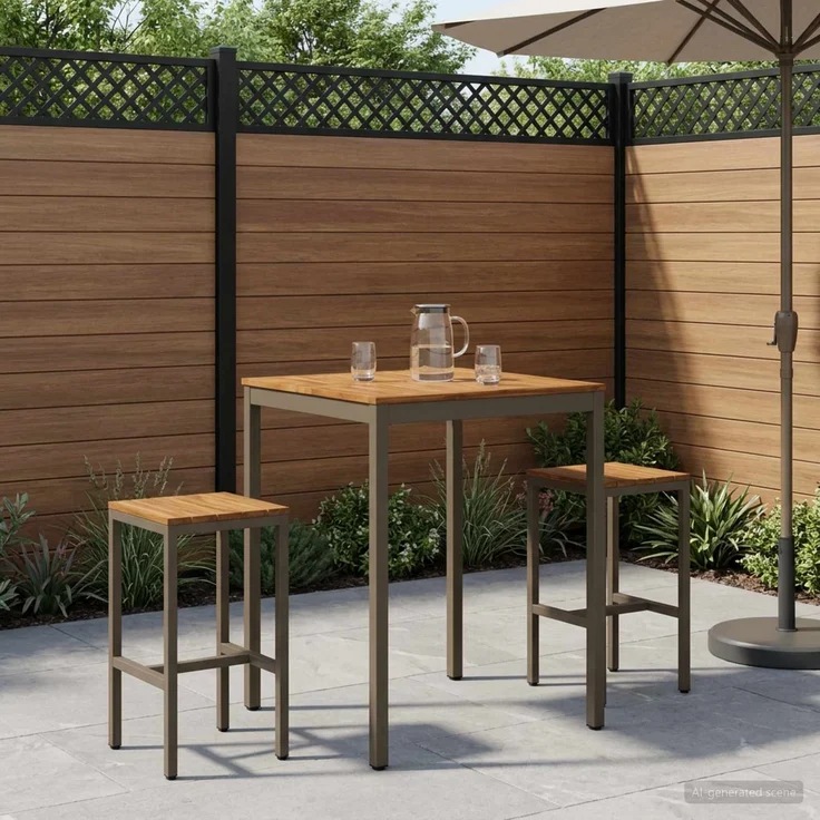 vidaXL Gartenbar-Tisch NAARDEN Natur und Kaffee 80 x 80,5 x 105 cm 901339 – Bild 1