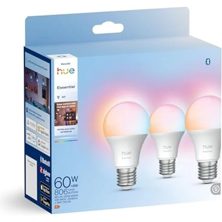 Philips Hue Essential White & Cool Amb. 806 A60 E27 3P EU – Bild 2