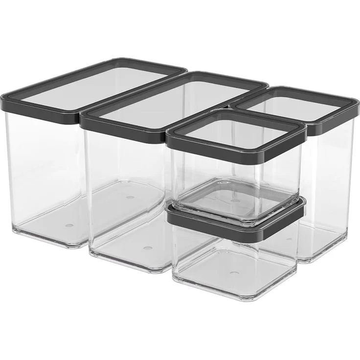 Rotho Loft Set Vorratsdosen 5 tlg. LOFT, Kunststoff (PP) BPA-frei, transparent, (32.3 x 22.3 x 16.6 cm)