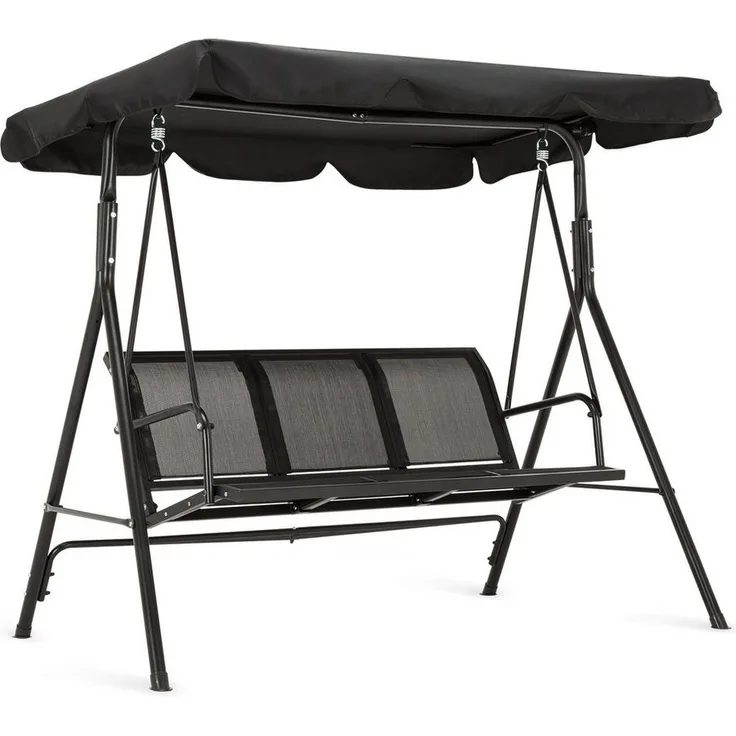 MCombo Hollywoodschaukel MCombo 3-Sitzer Hollywoodschaukel Gartenschaukel 8007, 3-Sitzer, outdoor, Gartenliege Schaukelbank, Schaukelbank mit Sonnendach