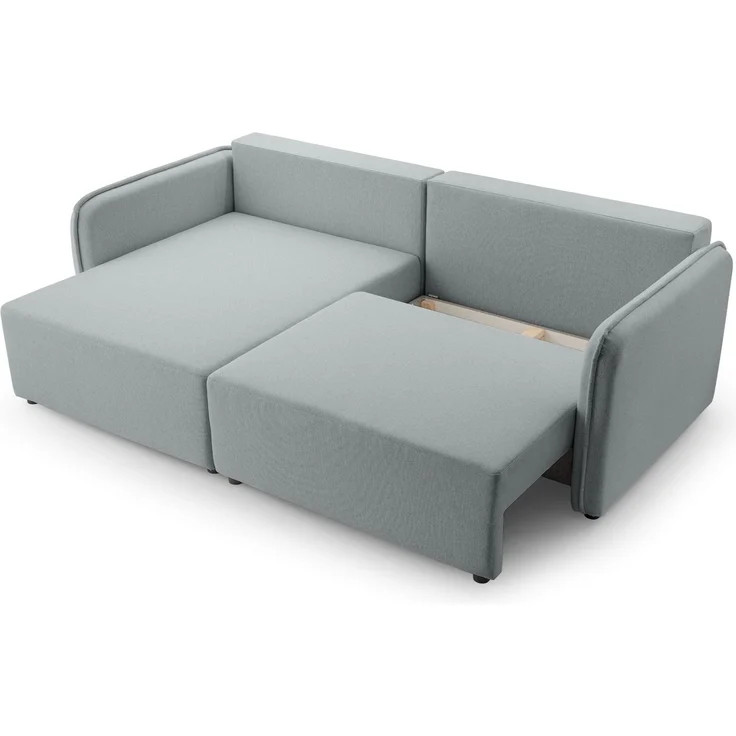 Selsey 'Kassian' Ecksofa mit Schlaffunktion und Bettkasten, hellgrau, links – Bild 6