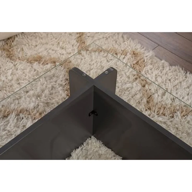 Dmora Couchtisch Itri 105x65x30h cm Schwarz, mit Zeitungsablage – Bild 7