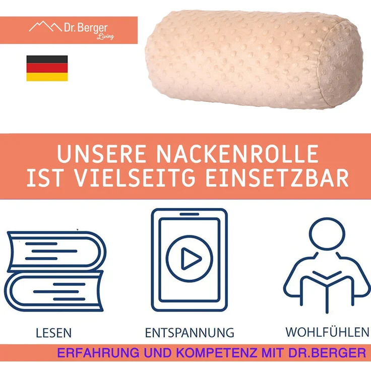 Dr. Berger Nackenrolle Minky Sandbeige 40 x 16 cm – Bild 3