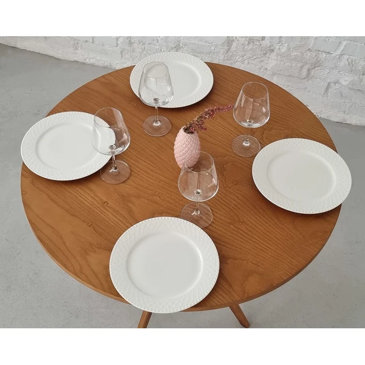 Ragaba runder Esstisch, Esche & MDF Eschenholzfurnier, Eichenbeize, Ø 80 cm – Bild 4