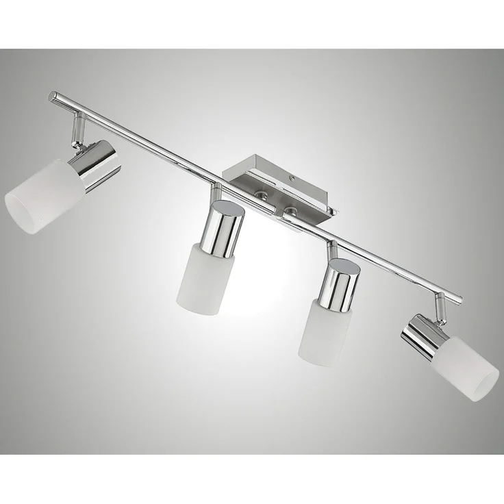 TRANGO LED Deckenstrahler, 4-flammig 2007-48 LED Deckenleuchte Chrom-Optik & Aluminium gebürstet GRACE inkl. 4x G9 LED Leuchtmittel 3.000K warmweiße Lichtfarbe Badleuchte, Flurleuchte, Küchenleuchte, Schwenkbare LED Deckenlampe, Kronleuchter – Bild 2