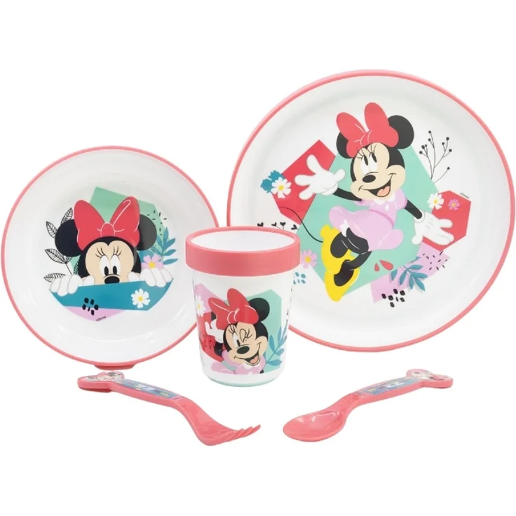 Disney Minnie Mouse Premium-Geschirr - Mikrowelle-Sicher Teller, Schale, Becher & Besteck – Bild 1