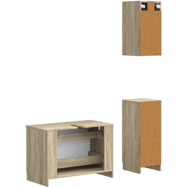 vidaXL 3-teiliges Badezimmer-Schranksystem UTRECHT Sonoma-Eiche 3417812 – Bild 6
