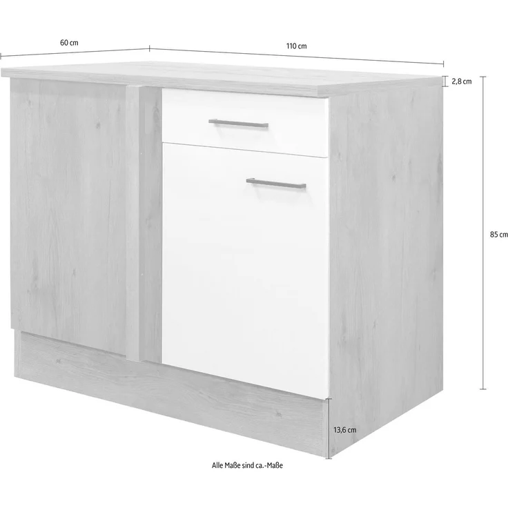 Flex-Well Eckunterschrank Vintea (B x H x T) 110 x 85 x 60 cm, als Ecklösung – Bild 2