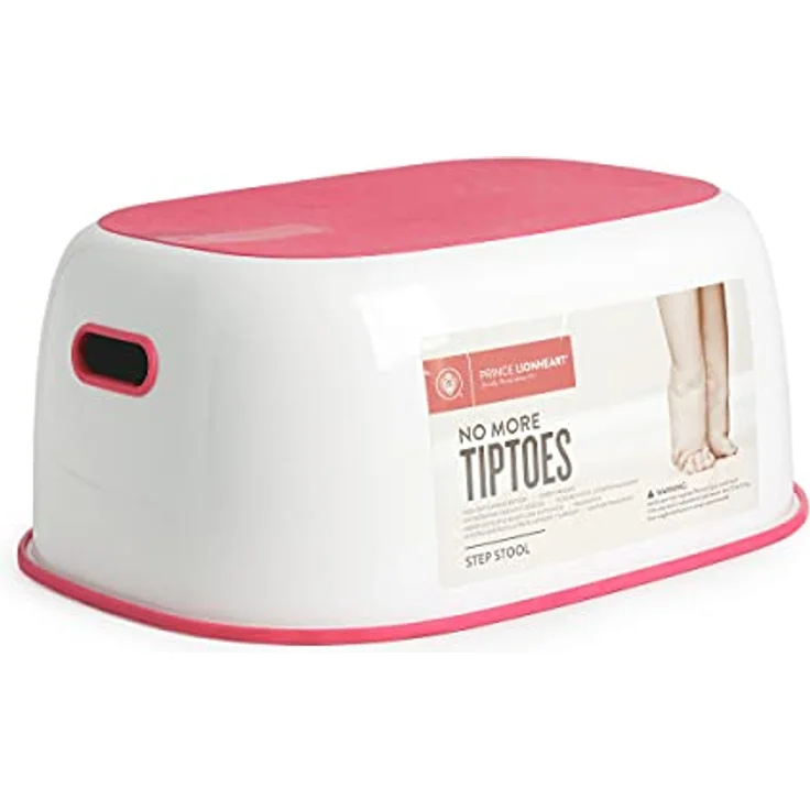 Prince Lionheart Step Stool | Tritthocker | Anti-Rutsch-Ober- und Unterseite | Leicht zu reinigen | Handgriffe | Vielseitig | Aufbewahrung | Badezimmer Booster | Handwaschbecken - Rose – Bild 2