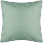 Outdoor Kissen mit Paspel ( 45 x 45 cm ) Dekokissen Garten - Reißverschluss - Schmutz- und Wasserabweisend - abnehmbarer Kissenbezug Mintgrün 1er-Pack