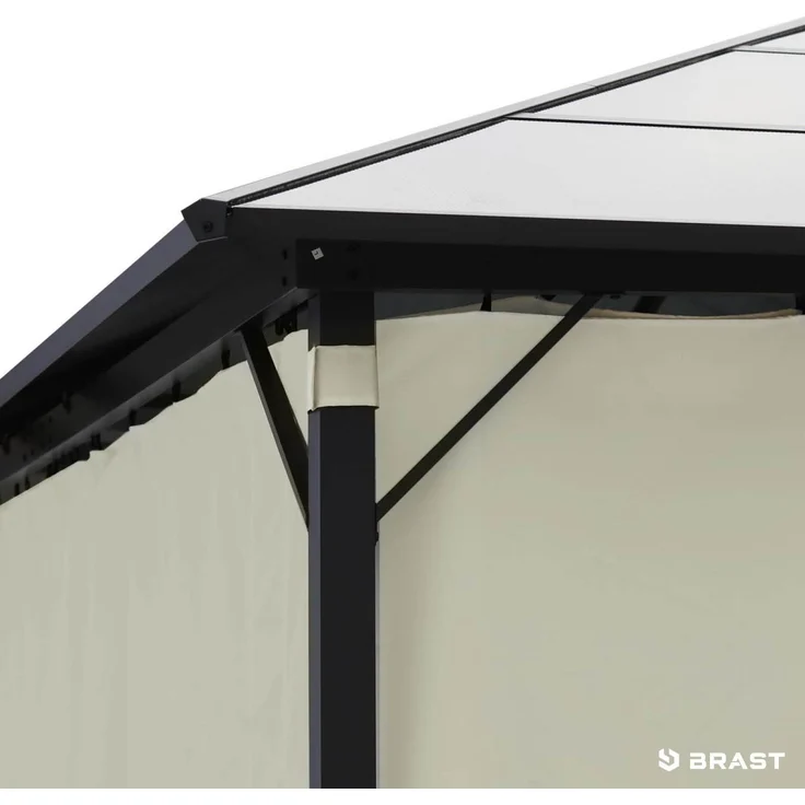 BRAST Alu Pavillon Summerdream 3x4m beige festes Dach wasserdicht + Moskitonetz – Bild 10
