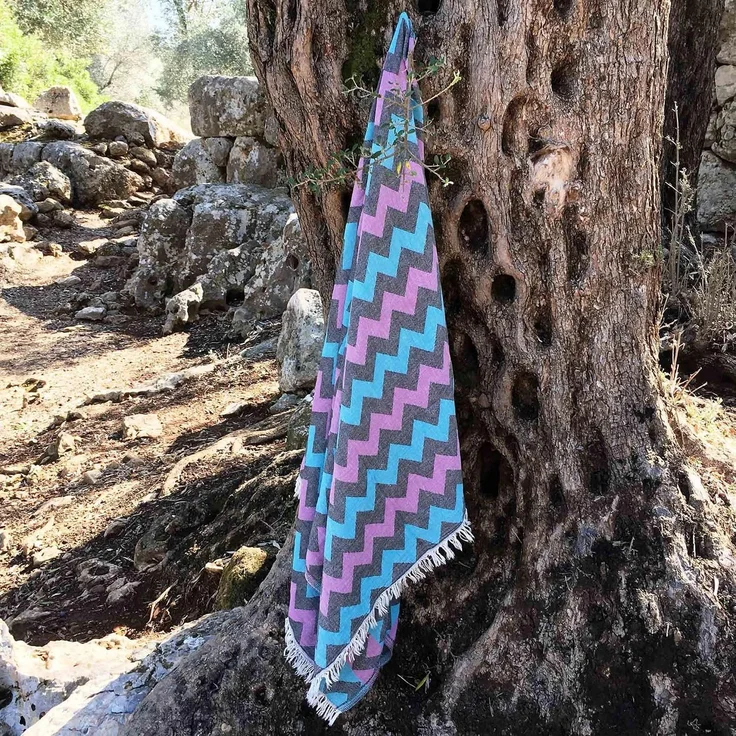 Mijolnir 'Rapsodi - Purple' Fouta (Strandtuch), Lila, 90 x 170 cm