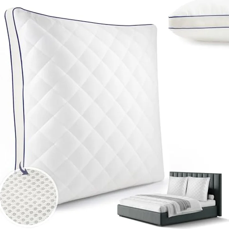 Gentle North Microfaserkissen Kopfkissen in Hotelqualität flauschige, gut gefüllte Schlafkissen, Füllung: Polyester, Rückenschläfer, Seitenschläfer, Bauchschläfer, Seitschläfer – Bild 2