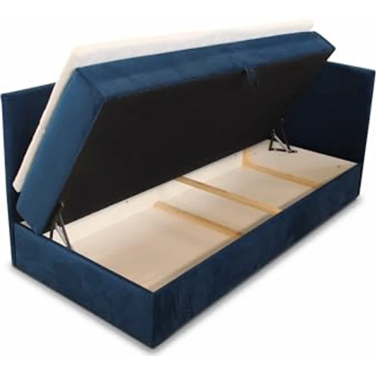 SILAPE Boxspringbett Flame, Einzelbett mit Bettkasten, Bonell-Matratze und Topper, grau (Paros 05), 90 x 200 cm – Bild 4