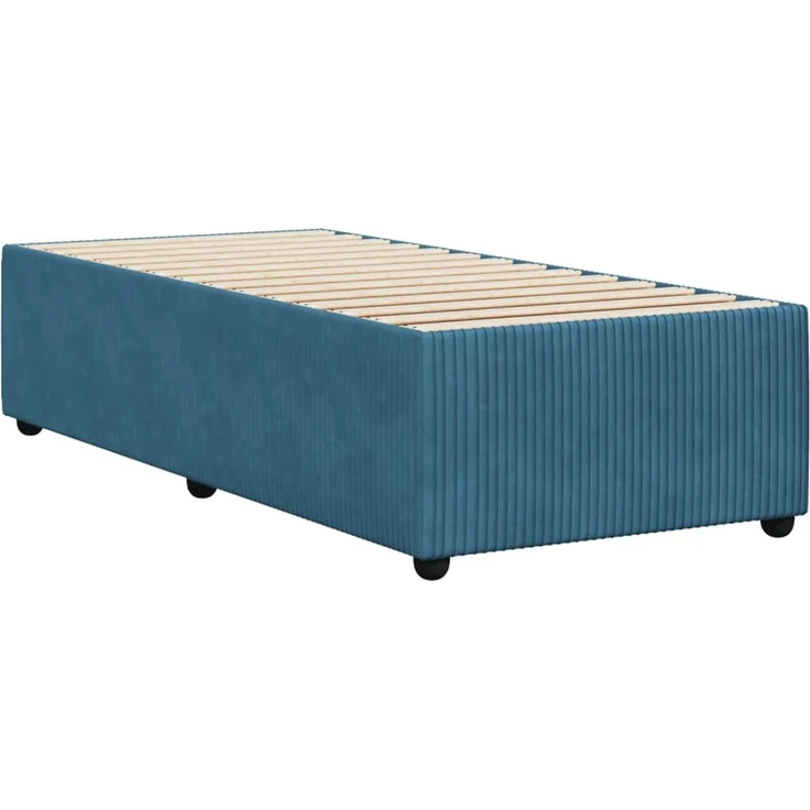 vidaXL Bettgestell Blau 100x200 cm Samt 3284992 – Bild 6