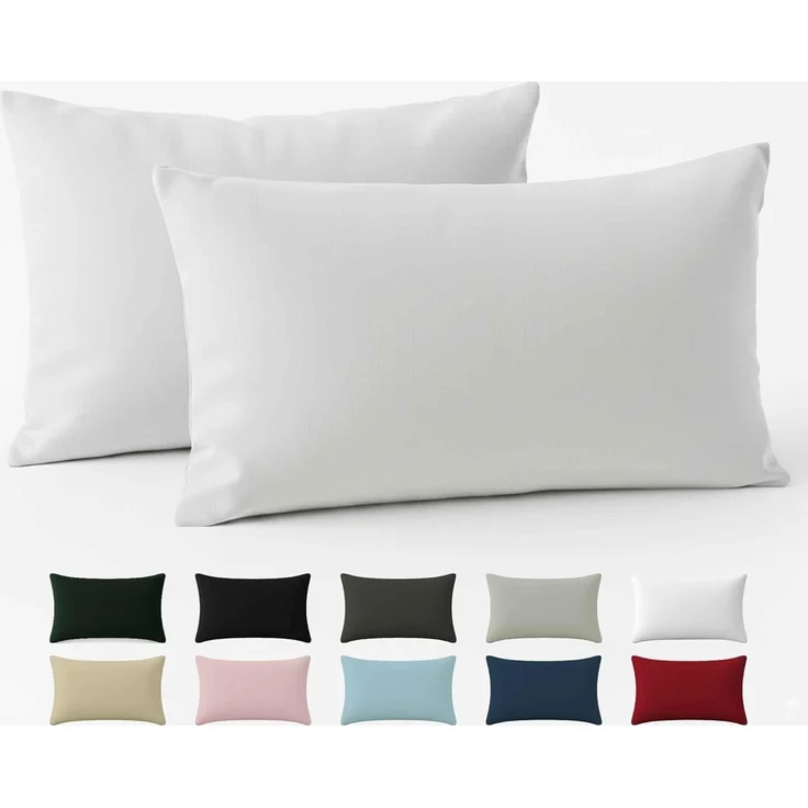 Kissenbezug 30x50 Renforcé Baumwolle (2er-Set) - Weiss - Dicht gewebt mit 57 Fäden/cm² - Kissenbezug 50x30 - Oeko Tex Zertifiziert - Dreamzie – Bild 1