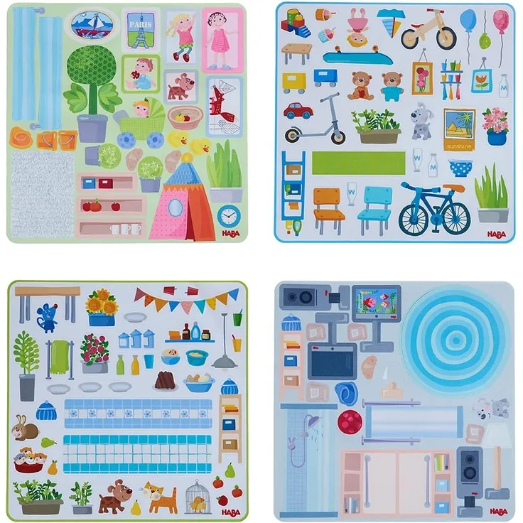 HABA Little Friends – Puppenhaus Klebe-Deko-Accessoires Stadtvilla