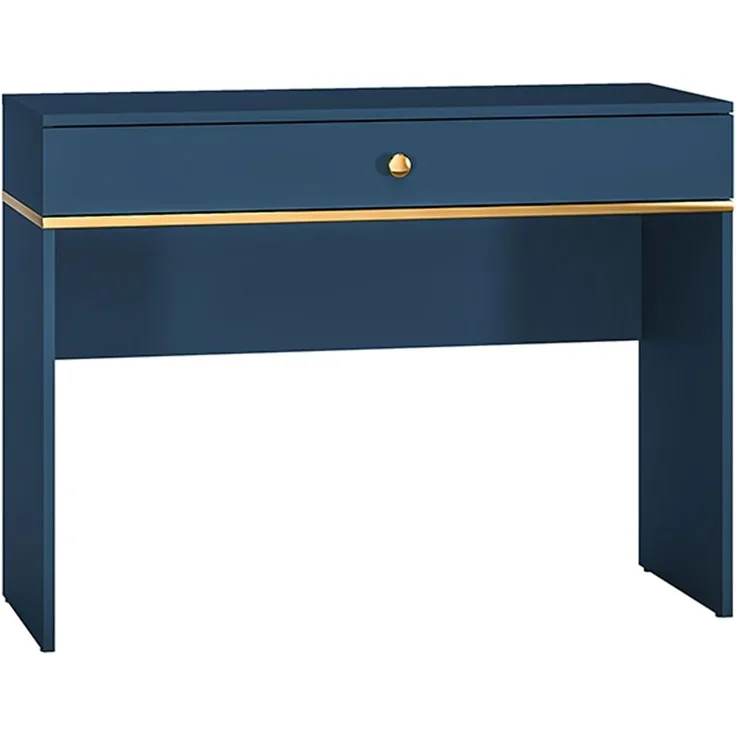 Schminktisch in dunkelblau mit goldfarbenen Akzenten MONTPELLIER-131, B/H/T ca. 100/79/40 cm