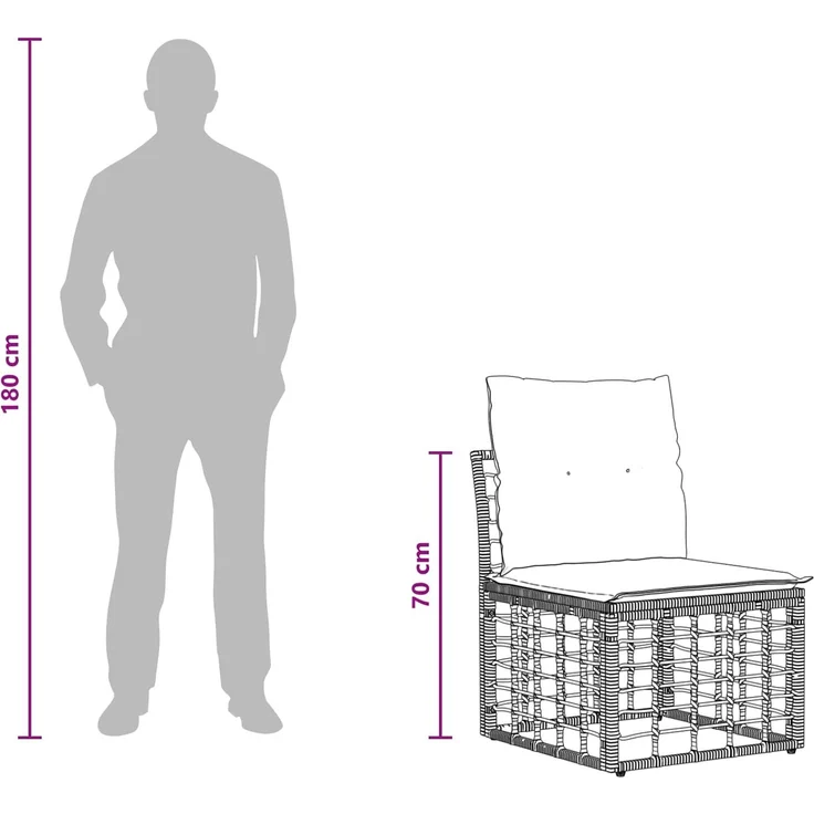vidaXL 4-Sitzer Garten-Sofa ohne Armlehnen 4 pcs 4-Sitzanzahl Natur 42026736 – Bild 11