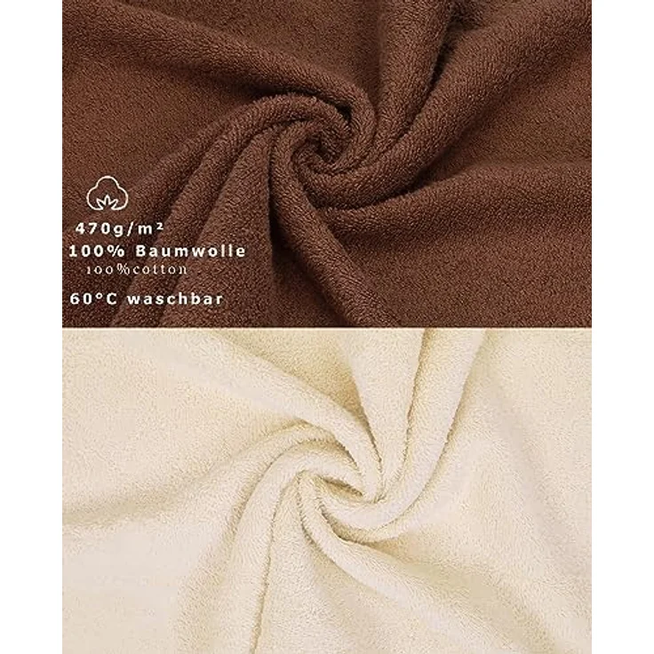Betz Gästehandtücher 10 Stück Gästetuch Set Premium 30x50 cm Farbe nussbraun und beige, 100% Baumwolle (Set, 10-St) – Bild 4