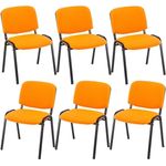 CLP 6er Set Besucherstuhl Ken Stoff stapelbar und mit robustem Metallgestell,orange