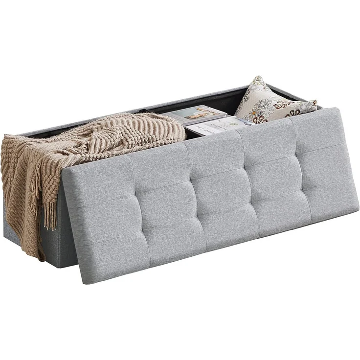 Zedelmaier Sitzbank 114cm mit Stauraum, Sitztruhe,faltbar Aufbewahrungsbox,Fußbank (ZD114), Fußhocker max. Belastbarkeit 300 kg, 120 L, 114x38x38 cm – Bild 5