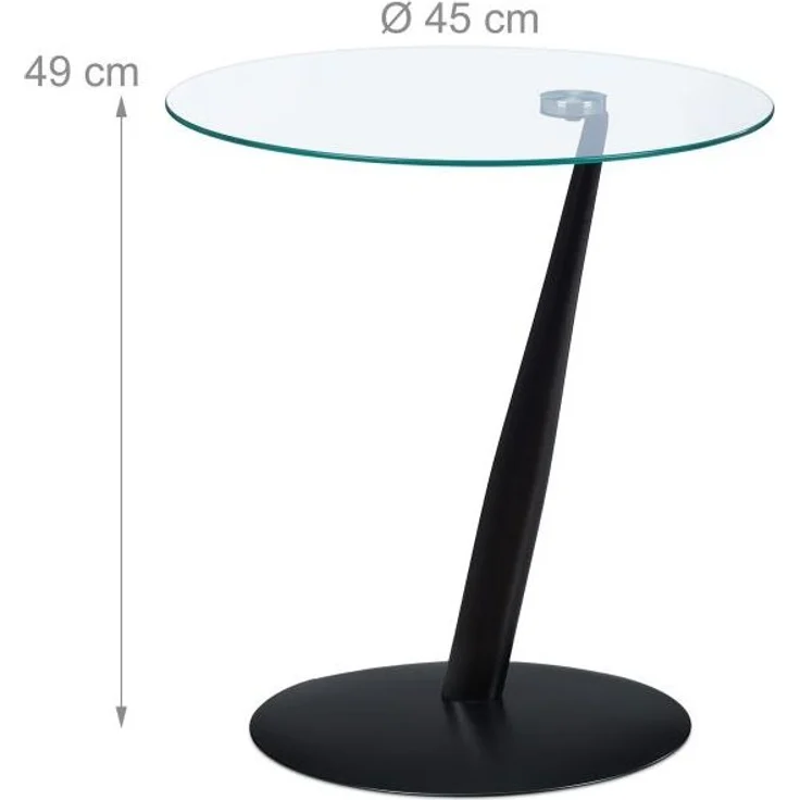 Schwarzer Beistelltisch aus Glas – Bild 4