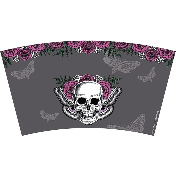 Geda Labels GmbH Coffee-to-go-Becher Lady Skull, 1-tlg, PP, Rosa, 400 ml, doppelwandig, auslaufsicher – Bild 3