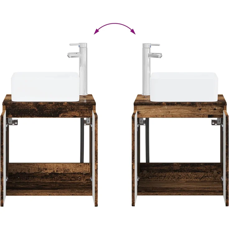 vidaXL Badezimmerschrank-Set 2 stk. Artisan-Eiche 83 x 35 x 80 cm 3404073 – Bild 9