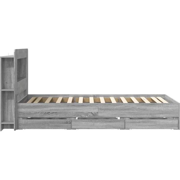 vidaXL Bettgestell mit Stauraum und Kopfteil Sonoma-Grau 80 x 200 cm 3433999 – Bild 5