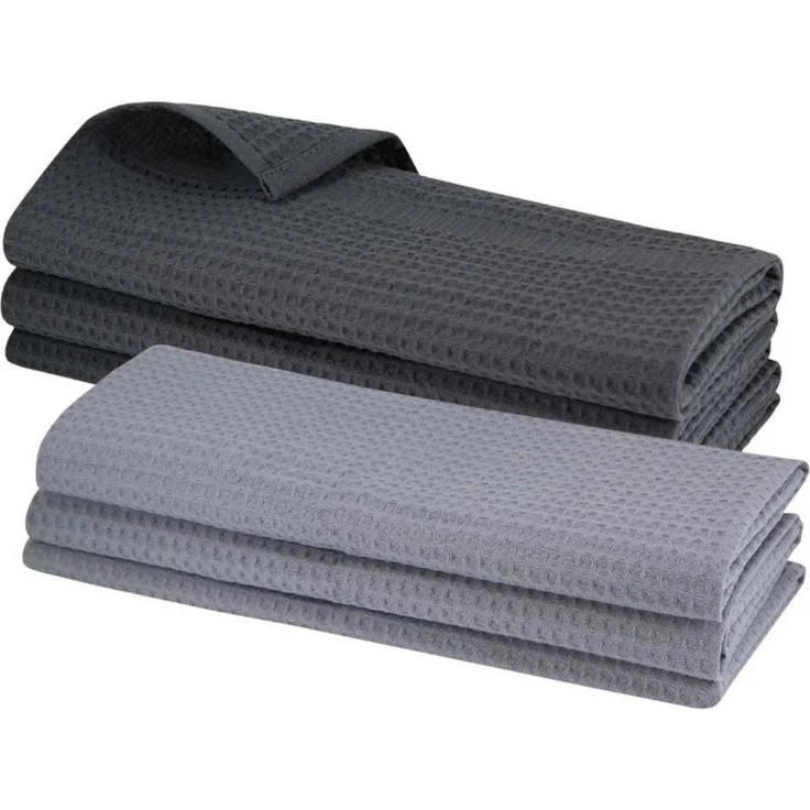 Engelland Geschirrtuch Poliertuch, (Vorteils-Set, 6-tlg, Waffel-Pique), 100 % Baumwolle, integrierte Aufhängeschlaufe, 70 x 50 cm – Bild 5