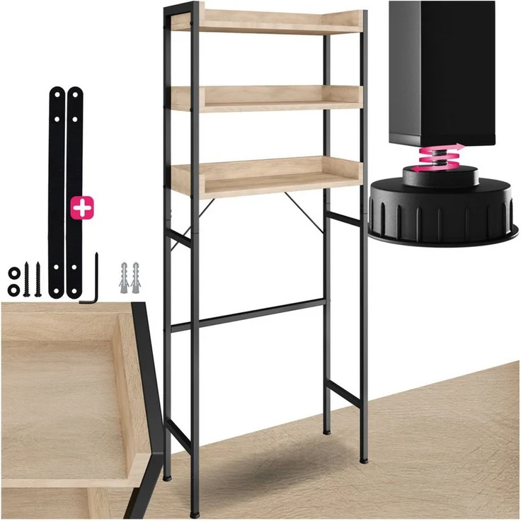 tectake Badregal Badezimmerregal, Einzelstück, Industrial Style – Bild 5