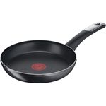 Tefal C38804 Bratpfanne aus hartem Titan Essential, 24 cm, Antihaftbeschichtung mit Titanpartikeln, Temperaturanzeige, spülmaschinenfest, Schwarz
