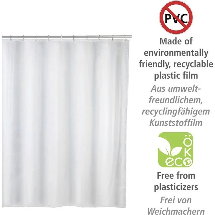 WENKO Duschvorhang Uni Breite 120 cm, Höhe 200 cm – Bild 2