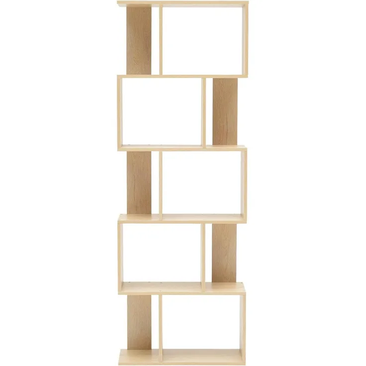 Rebecca Mobili modernes Standregal, Bücherregal aus Holz, 5 Ablagen, im modernen Stil, Beige, als Wohneinrichtung für Wohnzimmer Haus Büro – Maße: 169 x 60 x 24 cm (HxLxB) – Art. RE4788