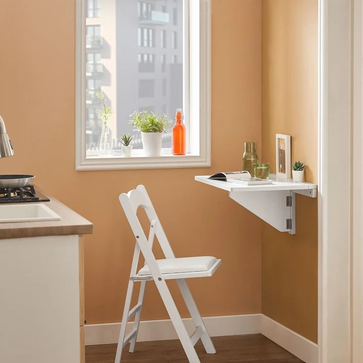 SoBuy FWT03-W Wandklapptisch, MDF, Lackiert, Weiß, 60 x 26 x 40 cm – Bild 10