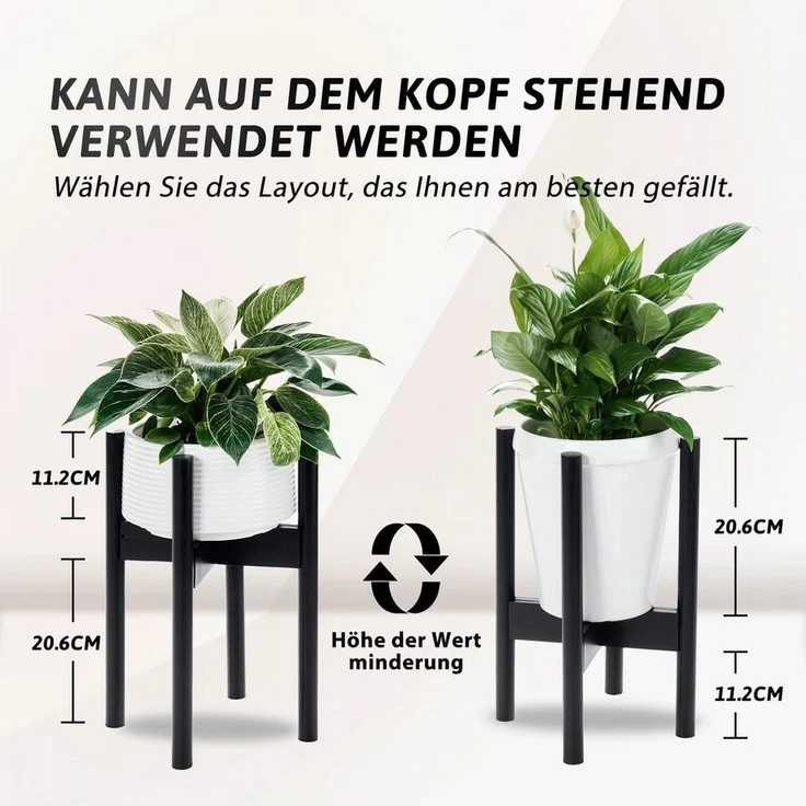 Bamworld Blumenständer Blumenhocker, Pflanzenhocker, Höhenverstellbar & Kippsicher (1 St), für verschiedene Blumentöpfe, höhe 37 cm – Bild 1