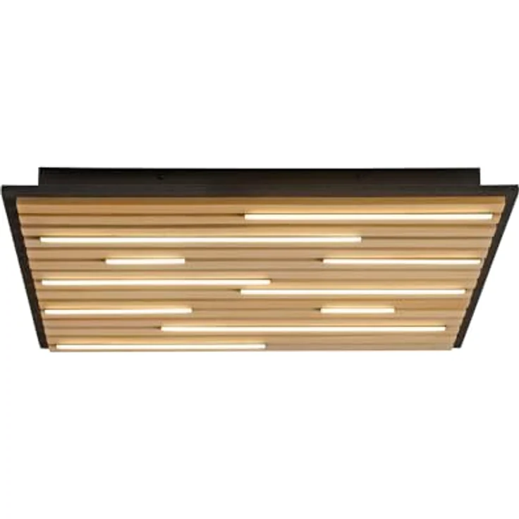Paul Neuhaus LED Deckenleuchte Akustik Paneel, Echtholzfurnier Eiche natur, SmartHome CCT Steuerung, dimmbar mit Fernbedienung, 62cm quadratisch – Bild 1