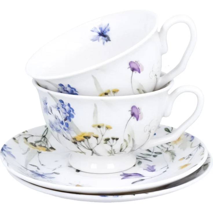 DUO 2er-Set Tassen MELODY, 250 ml mit Untertassen, New Bone China Porzellan, in Geschenkbox – Bild 5