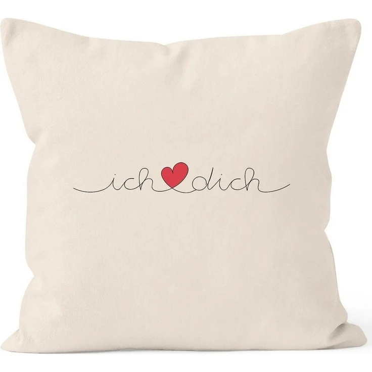MoonWorks Dekokissen Kissen-Bezug Ich Liebe Dich Valentinstag Geschenk Schriftzug Kissen-Hülle Deko-Kissen Baumwolle MoonWorks® – Bild 4